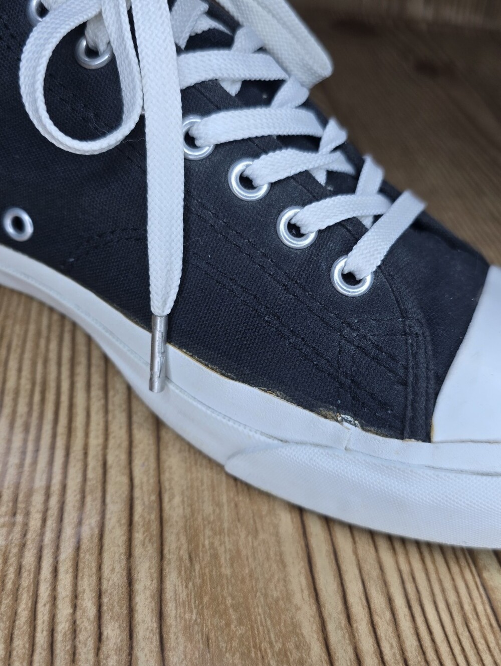 Men's Jack Purcell Converse Black & White Low Top Sneakers Size 9.5 - Picture 7 of 11